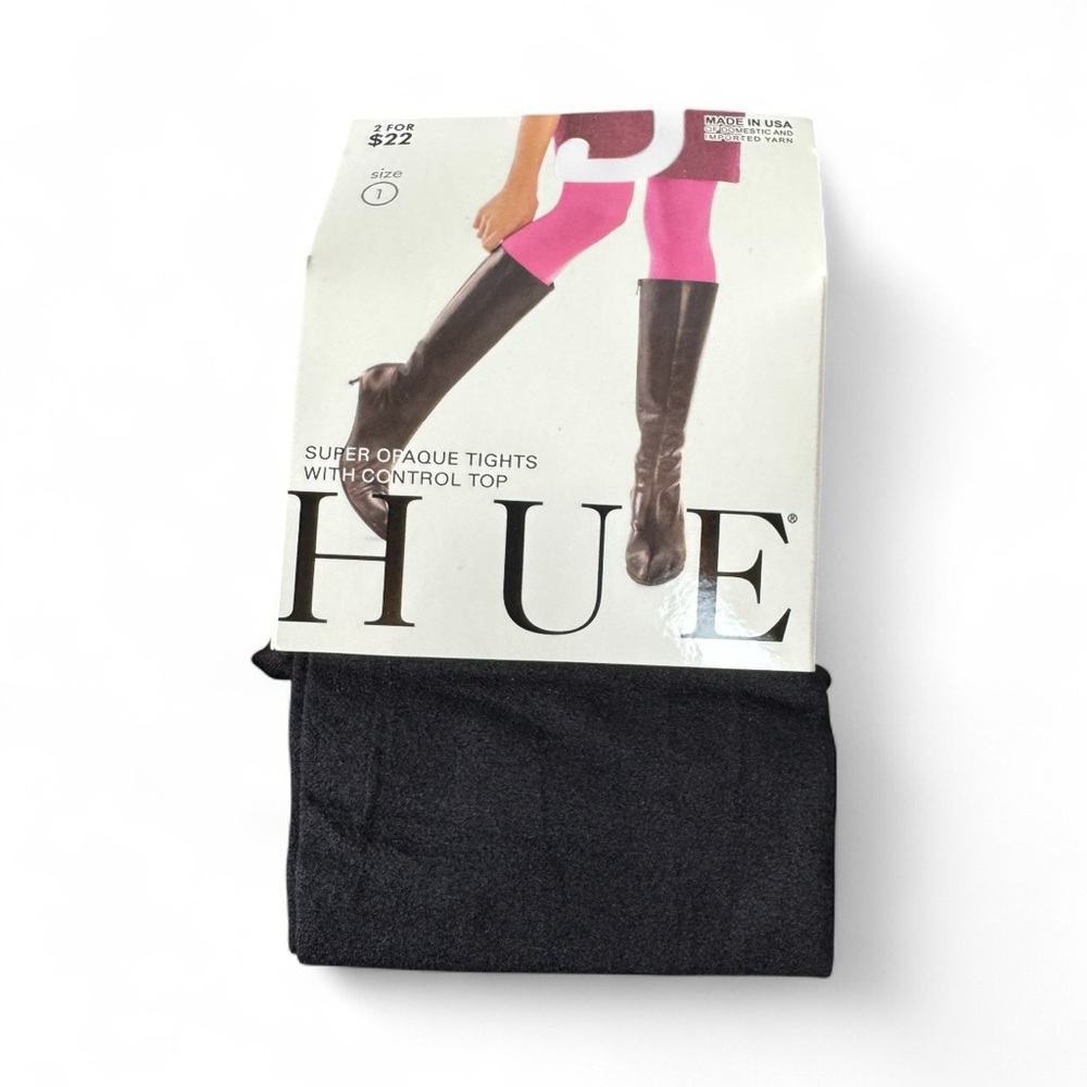 Hue Super Opaque Tights with Control Top Womens Size 1 Black